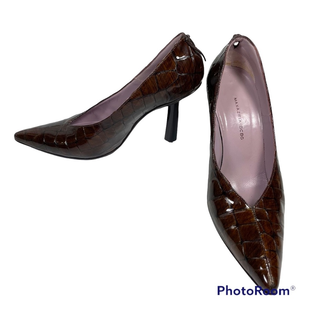BCBGMAXAZRIA Patent Leather Snakeskin Heels size 6